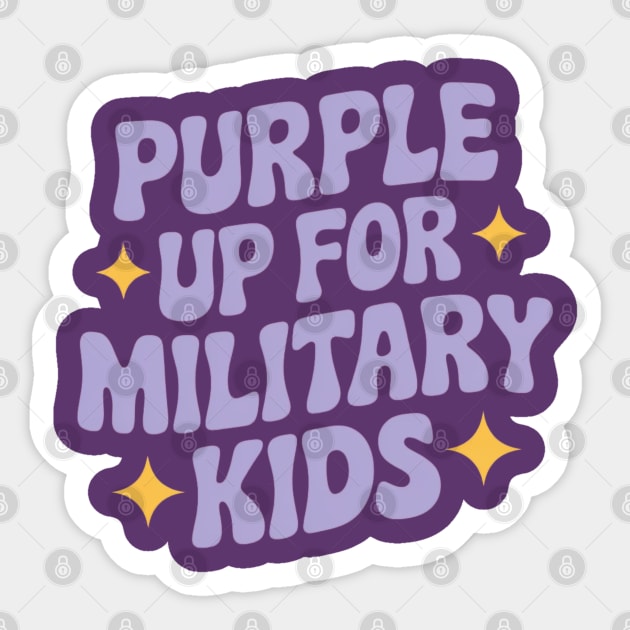 Purple Up For Military Kids Sticker by Creatifly Graphic Tees